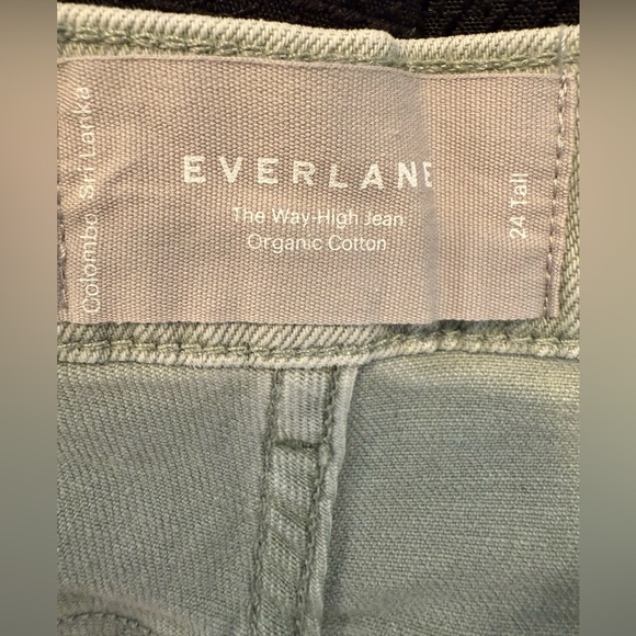 Everlane The Way-High Jean Organic Cotton Sage Green - Size 24 Tall - Picture 6 of 8
